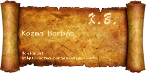 Kozma Borbás névjegykártya