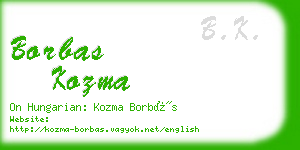 borbas kozma business card